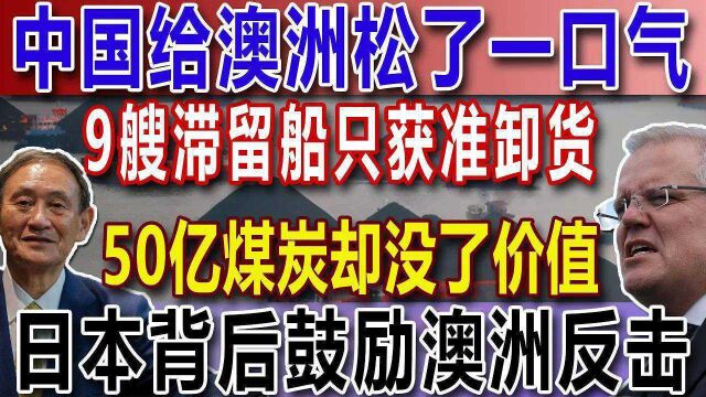 中国给澳洲松了一口气,9艘滞留船只获准卸货,50亿煤炭却没了价值,日本背后鼓励澳洲反击