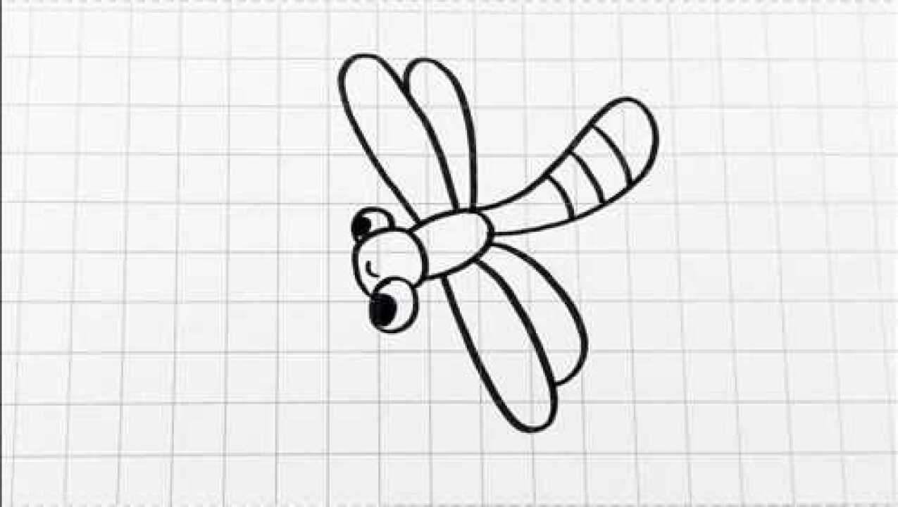 蜻蜓简笔画,30秒就能学会,超简单哦!