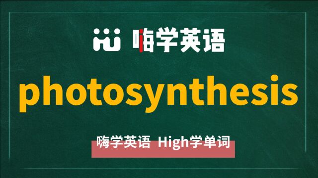 一分钟一词汇,小学、初中、高中英语单词五点讲解,单词photosynthesis讲解