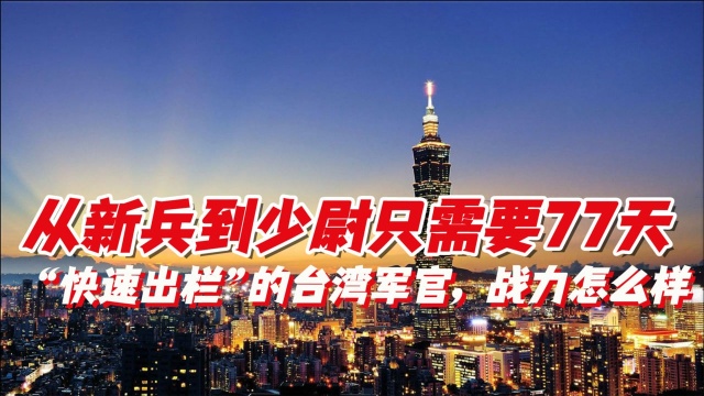 好消息,从新兵到少尉只需要77天,快速出栏的台湾军官,战力如何