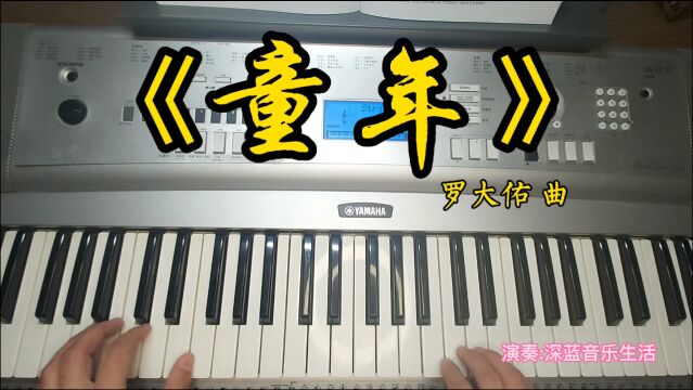 池塘边的榕树上,知了在声声叫着夏天,电子琴演奏歌曲《童年》