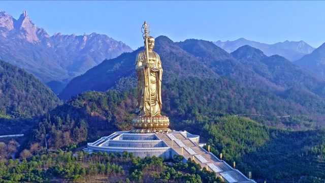 航拍安徽九华山风景区