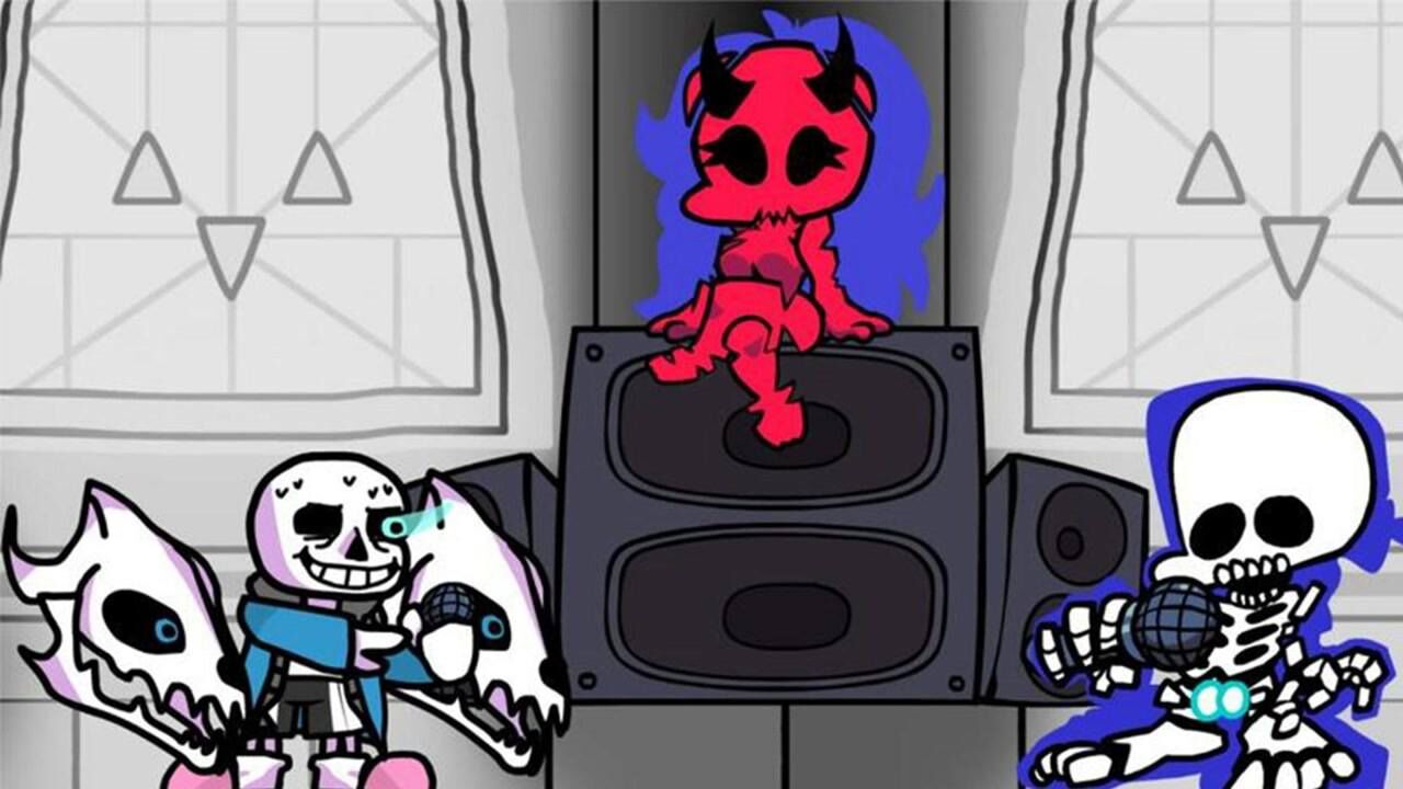 黑色星期五之夜小骷髅之间的说唱对决龙骨炮sans太帅了游戏动画