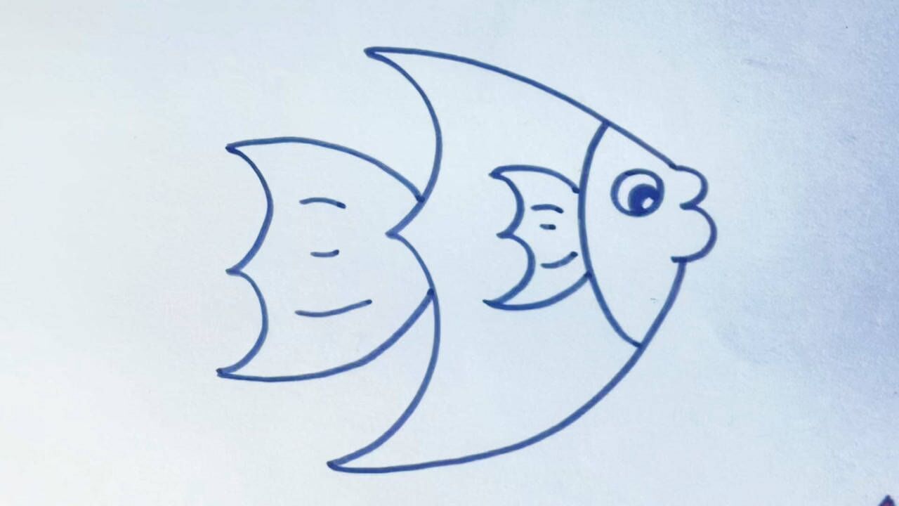 用四个3画一条小鱼,一起来试试吧