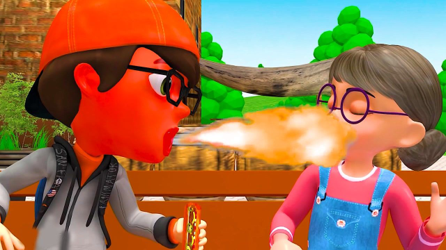 疯狂邻居番外大东塔米因往邻居大妈脸上画画惨遭吃100度变态辣热狗