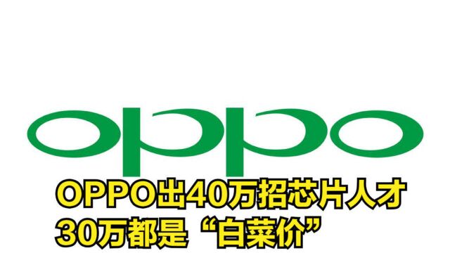 OPPO出40万年薪,为招芯片专业学生,30万都是“白菜价”