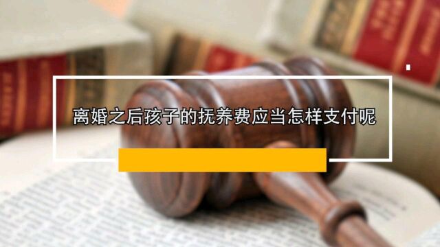 离婚后孩子的抚养费应当怎样支付呢?