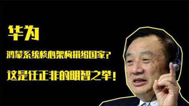 为何华为要将鸿蒙系统核心架构捐给国家?这是任正非的明智之举!