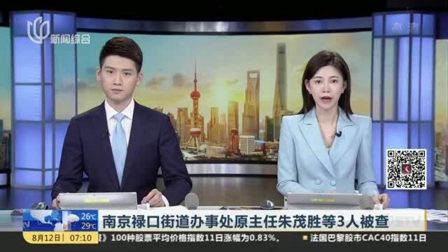 南京禄口街道办事处原主任朱茂胜等3人被查