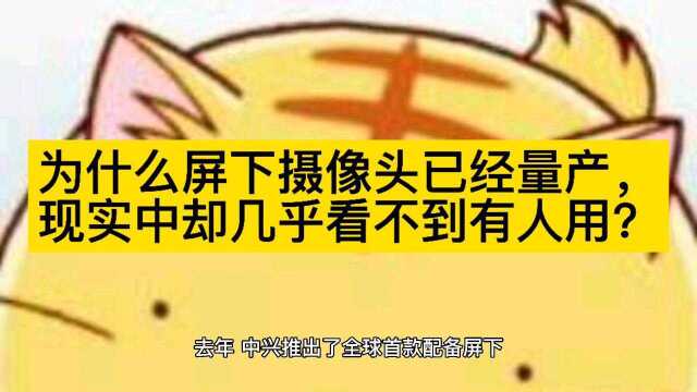 为什么屏下摄像头已经量产,现实中却几乎看不到有人用?