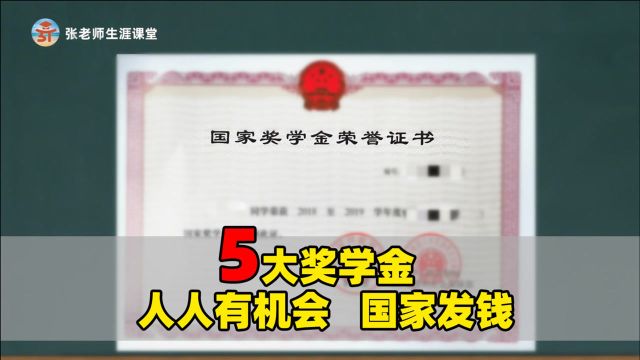 大学里的5大奖学金,每人都有机会!成绩好贫困生,国家发钱!