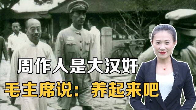 周作人是大汉奸,毛主席说:文化汉奸嘛,又没有杀人放火,养起来