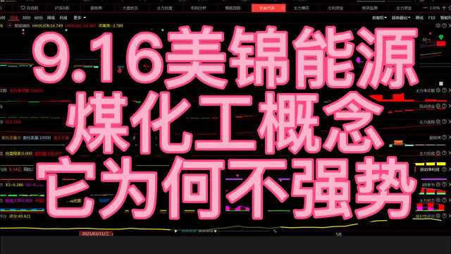 9.16美锦能源,煤化工概念,它为何不强势?