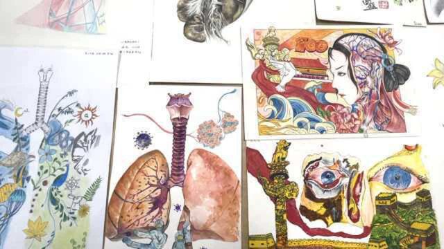 灵魂画手!兰州大学医学生手绘人体解剖图:展示皮囊之下的美