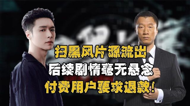 “扫黑风暴”全集资源泄露,后续剧情毫无悬念,付费用户要求退钱