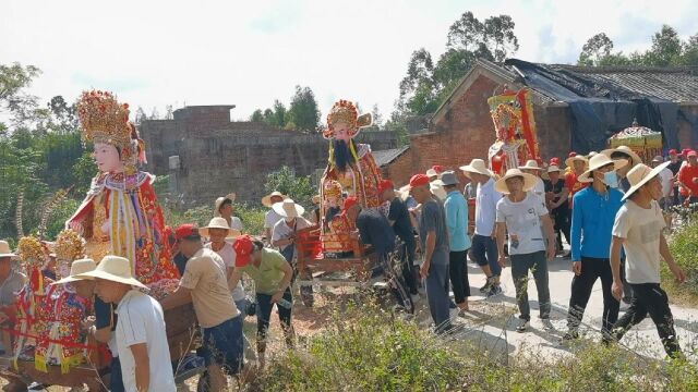 粤西湛江神轿巡村,驱邪保平安,老祖宗流传下来的民俗,必须传承