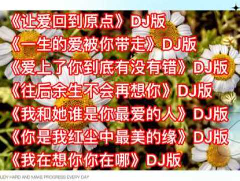 好听DJ情歌《让爱回到原点》《一生的爱被你带走》#萌新UP#看点趣打卡计划