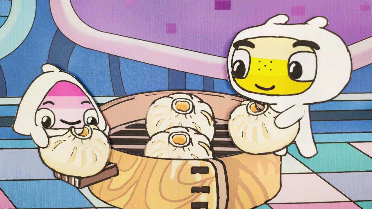 八爪鱼手绘定格动画 手绘定格动画:迷你萌迷你勇猜谜语,答对奖励包子