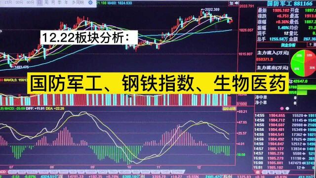 12.22板块分析:国防军工、钢铁指数、生物医药