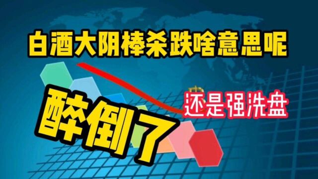 白酒大阴棒杀跌啥意思呢?醉倒了,还是强洗盘