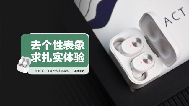 声美T60BT真无线蓝牙耳机:抛开个性表象 追求扎实体验