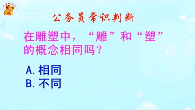 公务员常识判断,在雕塑中,“雕”和“塑”的概念相同吗?