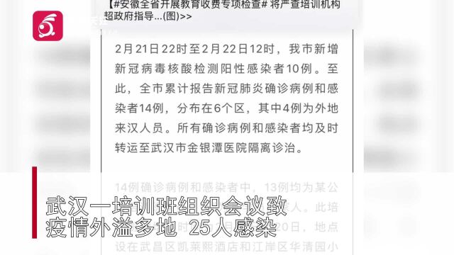 培训班关联病例升至25!如新公司武汉组织会议使疫情外溢多地