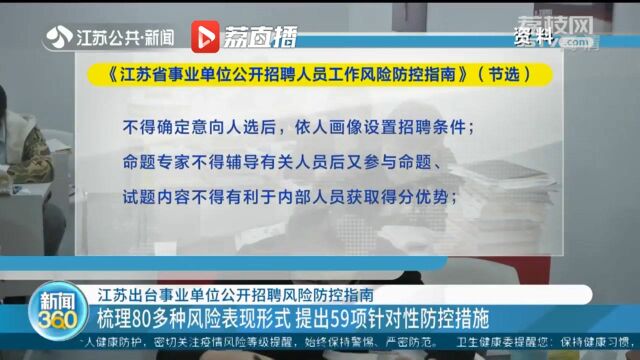 江苏出台事业单位公开招聘风险防控指南 专家:保障公平竞争