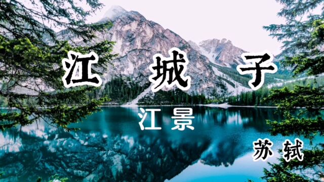 江城子江景苏轼 欲待曲终寻问取 人不见 数峰青.