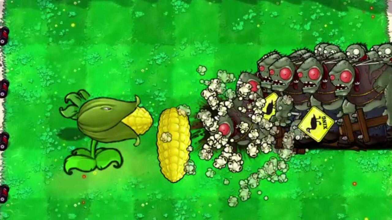 植物大战僵尸:最强射手类植物玉米加农炮射手_腾讯视频