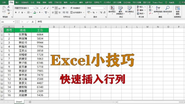 excel小技巧:快速插入(删除)行列的技巧,升职加薪系列