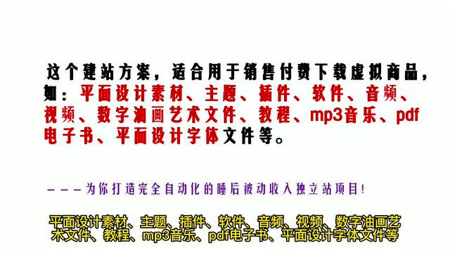 完全自动化的睡后被动收入,可付费下载虚拟产品独立站项目案例!