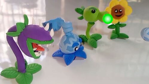 超轻黏土教程 彩泥教程 捏彩泥 捏黏土,黏土手工《食人花》_高清1080p