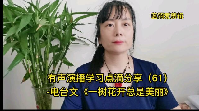 有声演播学习点滴分享(61)电台文《一树花开总是美丽》