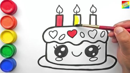 简笔画：创意生日蛋糕