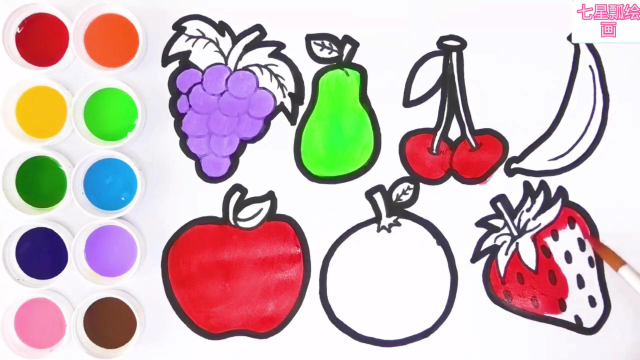 如何简单绘制水果教程,儿童亲子简笔画