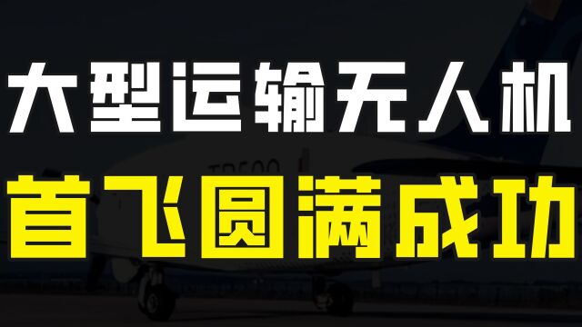 大型无人运输机首飞成功,航程达1800公里,无人机行业迎来红利期