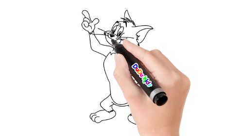儿童简笔画系列:怎样画汤姆猫