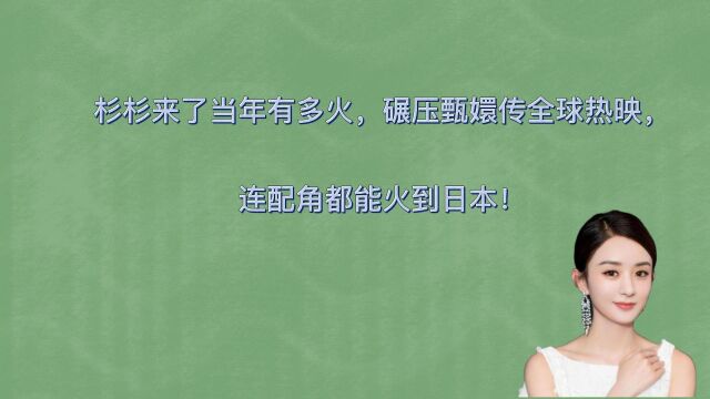 杉杉来了当年有多火,碾压甄嬛传全球热映,连配角都能火到日本!