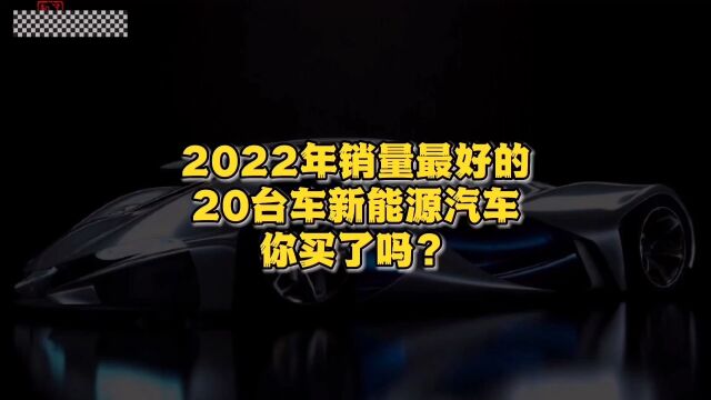 2022年销量最好的新能源电动汽车,你买了吗?