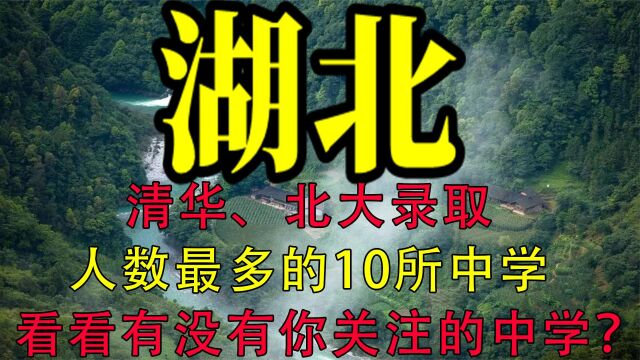 湖北清华、北大录取人数最多的10所中学 ,看看有你关注的中学吗