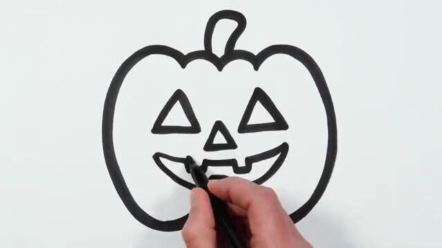 儿童简笔画,万圣节南瓜