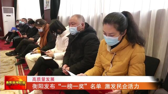 衡阳发布“一榜一奖”名单 激发民企活力