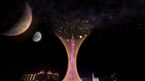 线上ar灯光秀 全息投影裸眼3d感ar视频光影秀