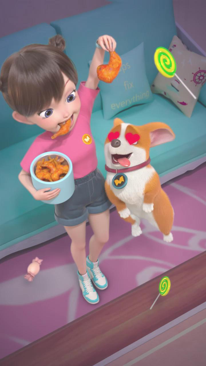 飞狗moco:鸡腿鸡腿!是我最爱吃的大鸡腿!