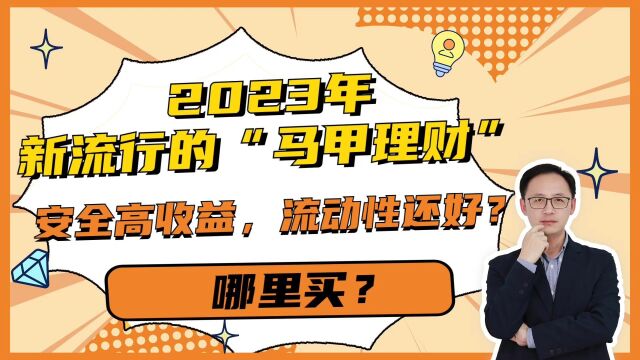 2023年新流行的“马甲理财”,安全高收益,流动性还好?哪里买?