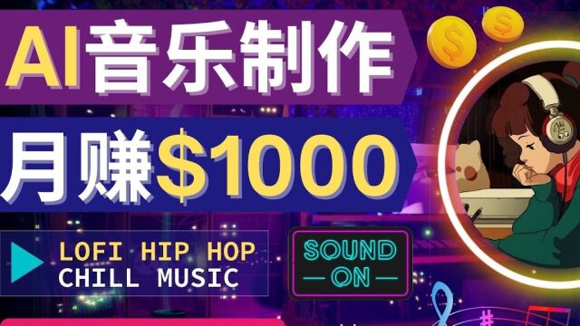 无需任何音乐基础! 即可使用AI软件制作Lofi Hip Hop Chill Music,并创建一个月赚1000美元的休闲音乐频道