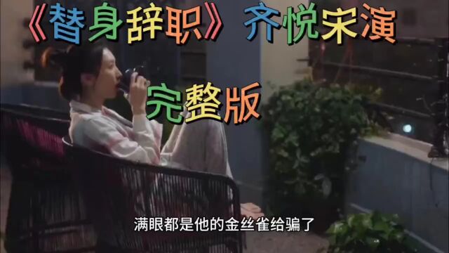 《替身辞职》齐悦宋演小说(全文,阅读)&完整版