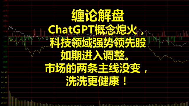 20230328缠论解盘:ChatGPT概念熄火,科技领先股如期进入调整.市场的两条主线没变,洗洗更健康