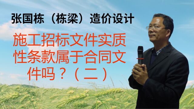 张国栋(栋梁)造价设计:施工招标文件实质性条款属于合同文件吗?(二)